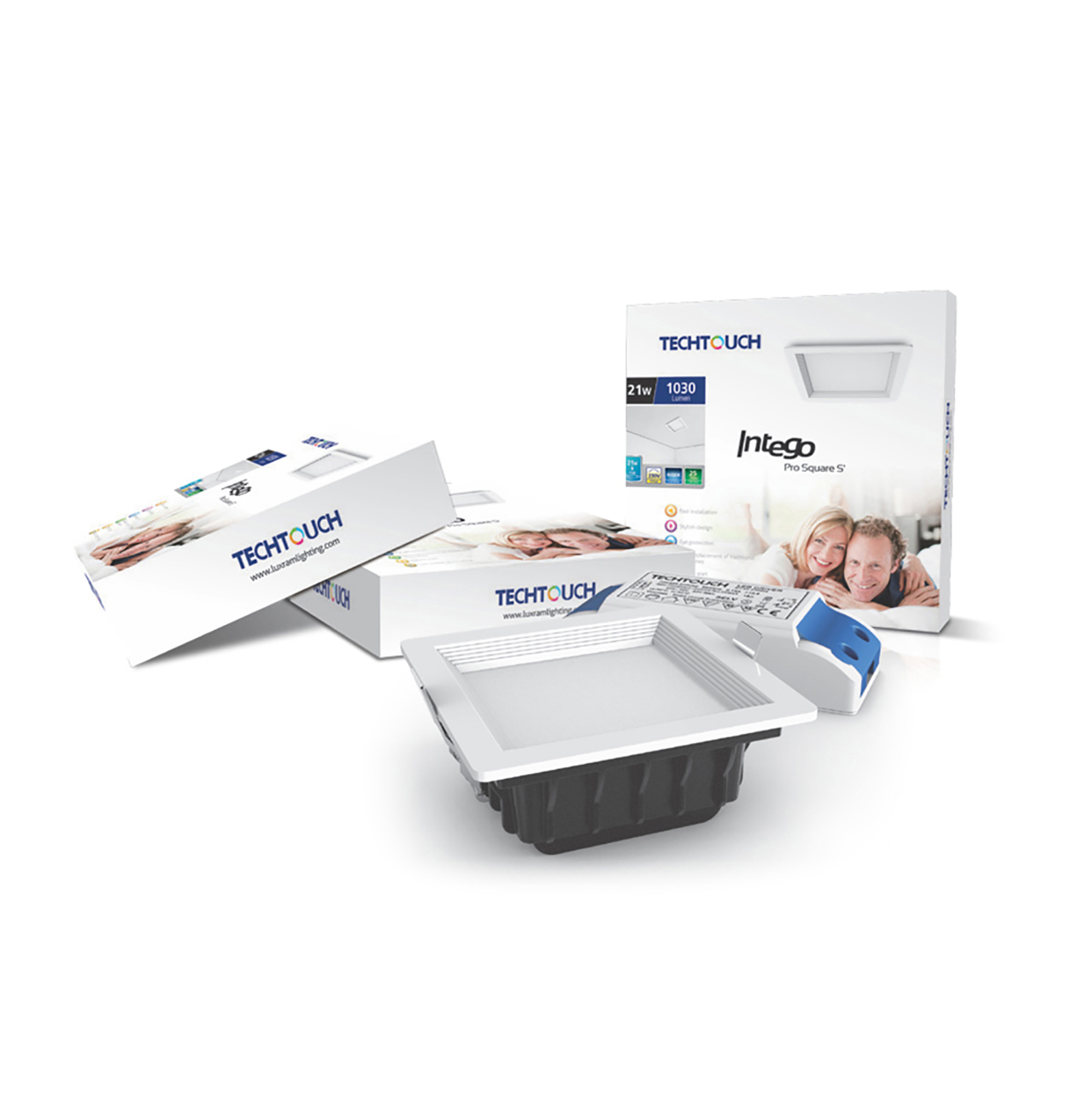 205302  Intego Pro Square Small 21W 4000K IP42 Cut-Out 120x120mm